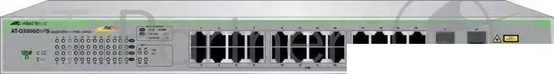 Коммутатор Allied Telesis 24 port 10/100/1000TX PoE plus 4 x 100/1000 SFP, WebSmart Switch, 185W PoE budget, EU Power Cord