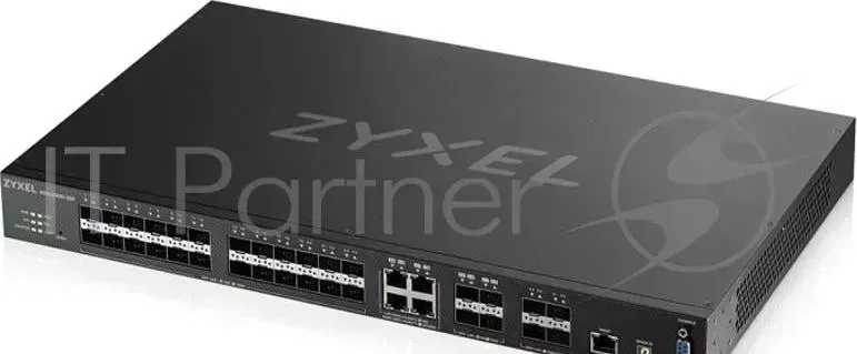 Коммутатор ZyXEL XGS4600-32F L3 Managed Switch, 24 port Gig SFP, 4 dual pers. and 4x 10G SFP+, stackable, dual PSU