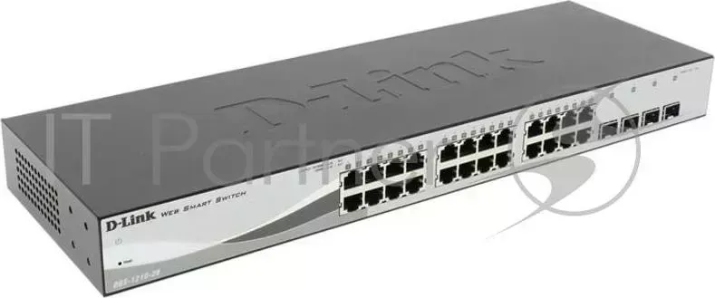 Коммутатор D-LINK DGS-1210-28MP/ME/B1A Управляемый 2 уровня с 24 портами 10/100/1000Base-T и 4 портами 1000Base-X SFP (24 порта с поддержкой PoE 802.3