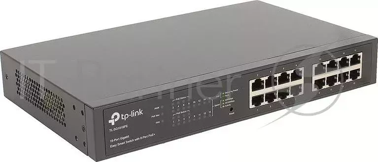 Коммутатор TP-LINK SMB TL-SG1016PE Easy Smart гигабитный 16-портовый коммутатор с 8 портами PoE+ TP-LINK с 8