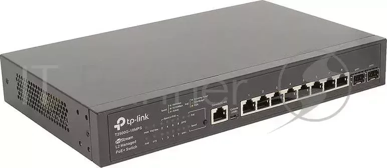 Коммутатор TP-LINK T2500G-10MPS JetStream 8-портовый гигабитный управляемый коммутатор PoE+ 2 уровня с 2 SFP-слотами TP-LINK 2 с 2
