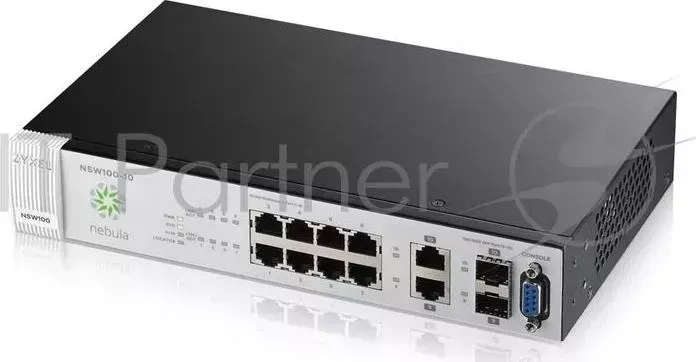 Коммутатор ZYXEL NSW100-10P, 10-port GbE Nebula Cloud Managed PoE Switch, 180 Watt