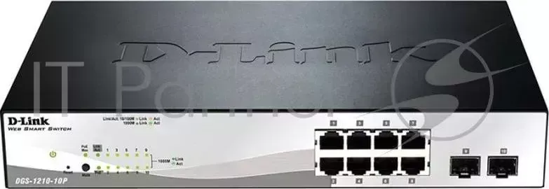 Коммутатор D-LINK D Link Gigabit Smart III Switch with 8 10/100/1000Base T PoE ports and 2 combo 1000Base T/MiniGBIC SFP ports