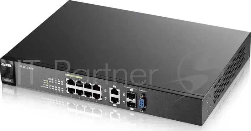 Коммутатор ZyXEL GS2210-8HP Fully managed Layer 2 switch 8-port GbE L2 PoE, budget of 180W ZyXEL 2 L2 of