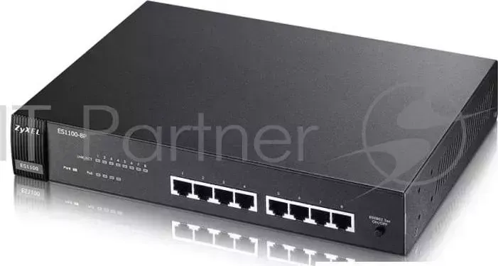 Коммутатор ZyXEL ES1100 8P ES1100 8P EU0102F неуправляемый настольный 8x10/100BASE TX
