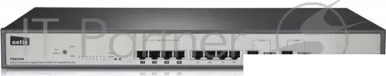 Коммутатор Netis PE6310H управляемый 19U 8x10/100BASE TX 2x10/100/1000BASE T/Mini GBIC SFP