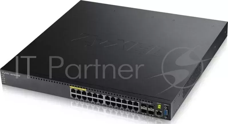 Коммутатор ZyXEL XGS3700-24HP Управляемый High Power PoE-коммутатор L2+ Gigabit Ethernet с 24 разъемами RJ-45 и 4 слотами 10G SFP+ ZyXEL XGS3700 24HP PoE L2 с 24 RJ 45 и 4 SFP