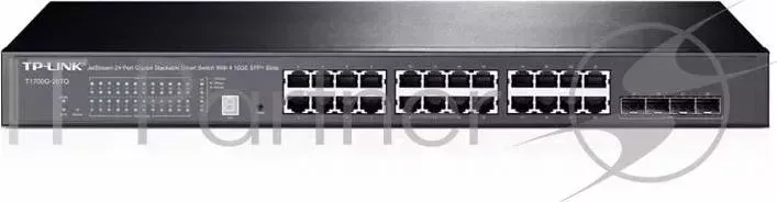 Коммутатор TP-LINK SMB T1700G-28TQ Jetstream 24-портовый гигабитный стекируемый Smart коммутатор с 4 слотами 10GE SFP+ TP-LINK с 4