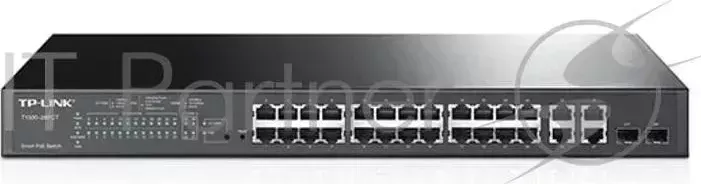 Коммутатор TP-LINK SMB T1500-28PCT управляемый настольный/19U 24x10/100BASE-TX 4x10/100/1000BASE-T