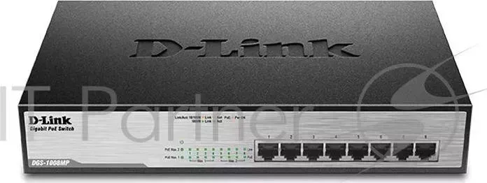 Коммутатор D-LINK DGS-1008MP/A1A неуправляемый настольный 8x10/100/1000BASE-T