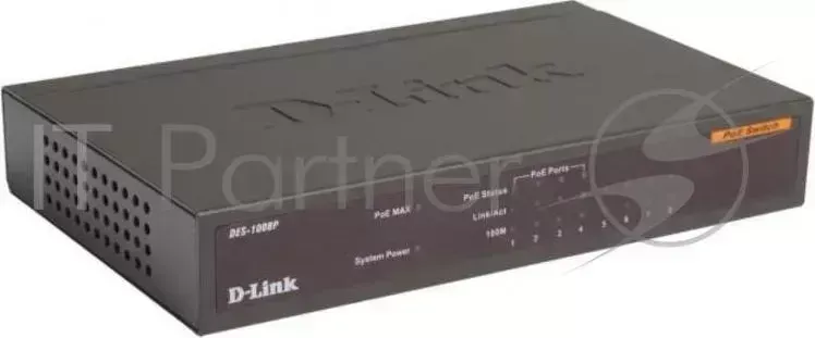 Коммутатор D-LINK D Link 8 портов 10/100Mbps и 4 PoE порта ,неуправляемый DES 1008P