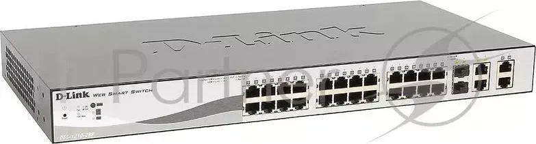 Коммутатор D-LINK DES-1210-28P/C1A Настраиваемый WebSmart с 24 портами 10/100Base-TX с поддержкой PoE, 2 портами 10/100/1000BASE-T, 2 комбо