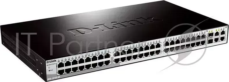Коммутатор D-LINK DES-1210-52/C1A, WEB Smart III Switch with 48 ports 10/100Mbps and 2 ports 10/100/1000Mbps and 2 Combo 10/100/1000BASE-T/SFP