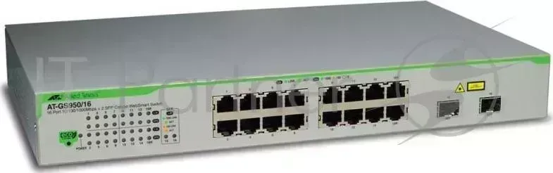 Коммутатор Allied Telesis AT GS950/16 50 управляемый 19U 16x10/100/1000BASE T 2x10/100/1000BASE T/Mini GBIC SFP