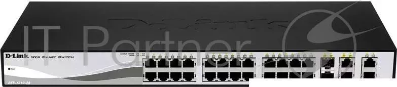 Коммутатор D-LINK D Link DES 1210 28 WEB Smart III 24x10/100Mbps 2x10/100/1000Mbps 2 Combo SFP