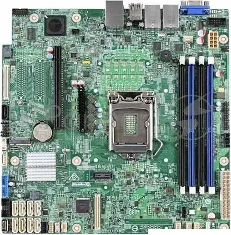 Материнская Плата Intel DBS1200SPSR iC232 uATX 4xDDR4 6xSATA3 SATA RAID 2хGgbEth Ret