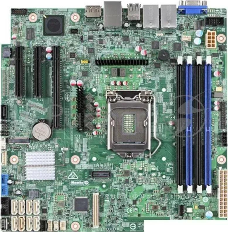 Материнская плата Серверная материнская плата INTEL S1200SPLR, C236, Socket 1 E3-1200 v5 Family, uATX, Pedestal (DBS1200SPLR) Silver Pass INTEL 1 v5
