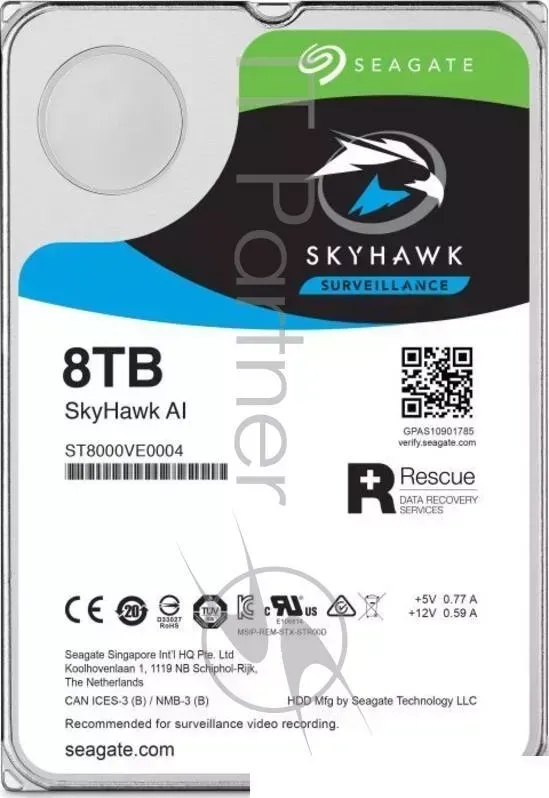Жесткий диск SEAGATE Original SATA III 8Tb ST8000VE0004 SkyHawkAI 7200rpm 256Mb 3.5"