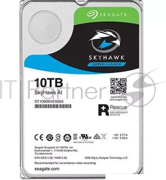 Жесткий диск SEAGATE Original SATA III 10Tb ST10000VE0004 SkyHawkAI 7200rpm 256Mb 3.5"