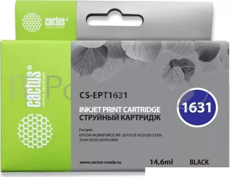 Картридж струйный CACTUS CS EPT1631 черный для Epson WF 2010/2510/2520/2530/2540/2630/2650/2660 14.6мл