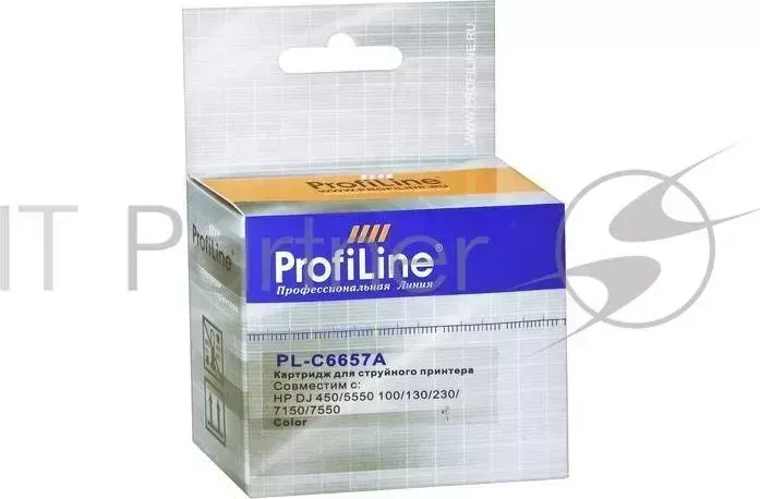 Картридж PL-C6657A для принтеров HP DJ 450/2400/5550/7150/7350/7550/PSC/1110/OJ 4105/Fax 1240 Color водные PROFILINE HP DJ ProfiLine