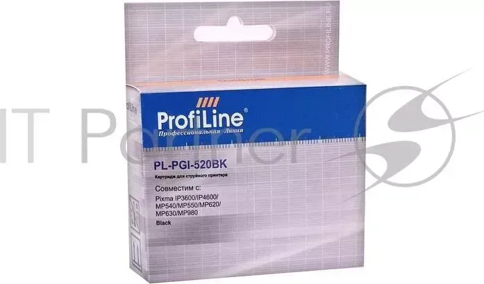 Картридж PL-PGI-520BK для принтеров Canon Pixma IP3600/IP4600/MP540/MP550/MP620/MP630/MP980 с чипом водн PROFILINE с ProfiLine