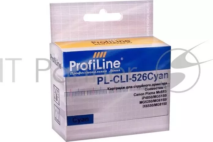 Картридж PL-CLI-526C с чипом для принтеров Canon Pixma IP4850/MG5150/MG5250/MG6150/MG8150 Cyan водн PROFILINE с ProfiLine