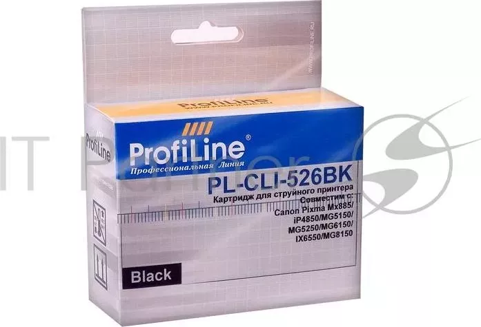 Картридж PL-CLI-526BK с чипом для принтеров Canon Pixma IP4850/MG5150/MG5250/MG6150/MG8150 Black водн PROFILINE с ProfiLine