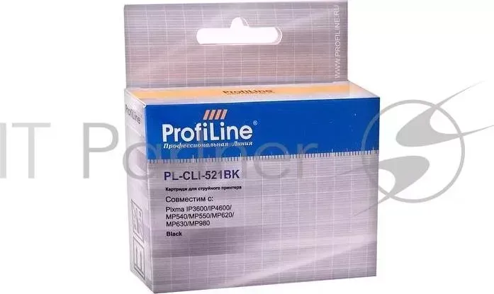 Картридж PL-CLI-521BK для принтеров Canon Pixma Ip3600/IP4600/MP540/MP620/MP630/MP980 с чипом водн PROFILINE с ProfiLine