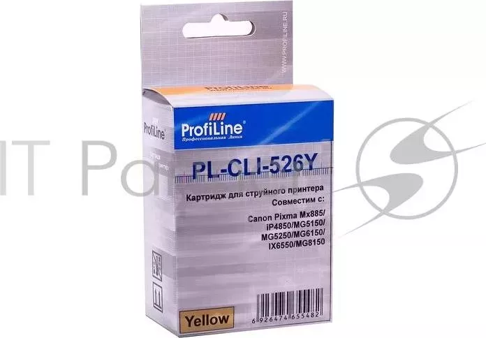 Картридж PL-CLI-526Y с чипом для принтеров Canon Pixma IP4850/MG5150/MG5250/MG6150/MG8150 Yellow водн PROFILINE с ProfiLine