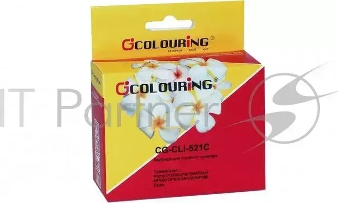 Картридж CG-CLI-521C для принтеров Canon IP3600/IP4600/MP540/MP550/MP620/MP630/MP980 с чипом водн COLOURING с