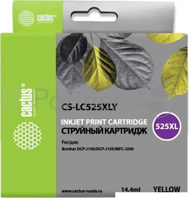 Картридж струйный CACTUS CS-LC525XLY желтый для Brother DCP-J100/J105/J200 (16.6мл)