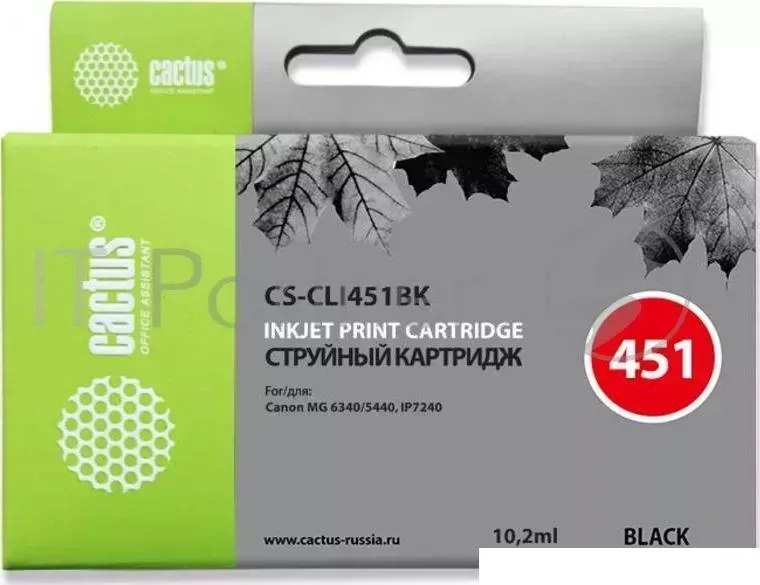 Картридж струйный CACTUS CS CLI451BK черный для Canon MG 6340/5440/IP7240 9,8ml