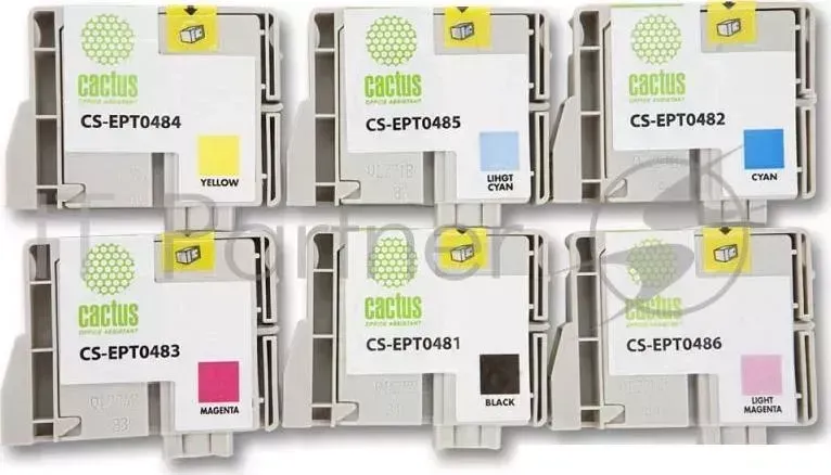 Картридж струйный CACTUS CS EPT0487 многоцветный для Epson Stylus Photo R200/R220 Комплект из 6 карт