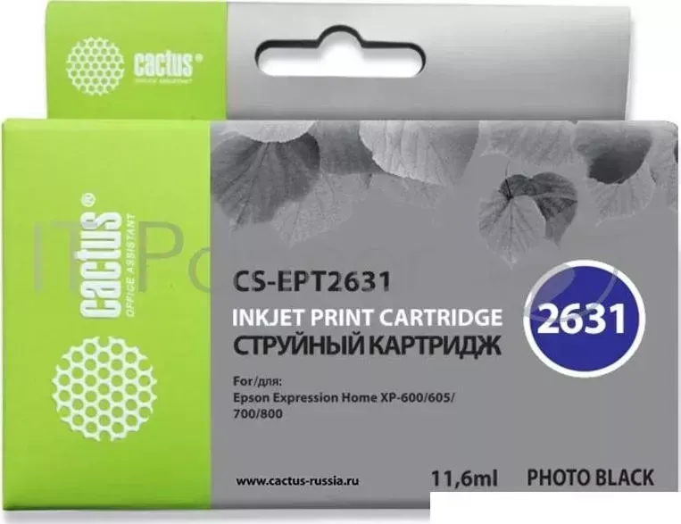 Картридж струйный CACTUS CS EPT2631 фото черный для Epson Expression Home XP 600/605/700/800 11ml