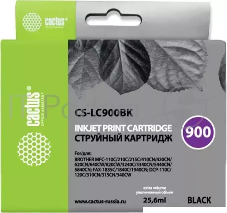 Картридж струйный CACTUS CS LC900BK черный для Brother DCP 110/115/120/MFC 210/215 25,6ml
