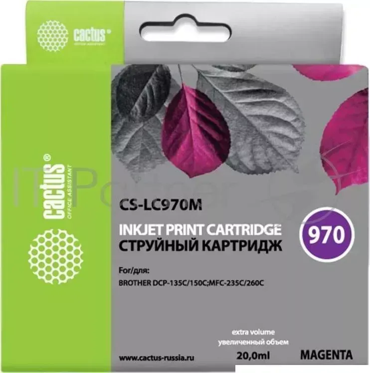 Картридж струйный CACTUS CS LC970M пурпурный для Brother DCP 135C/150C/MFC 235C 20ml