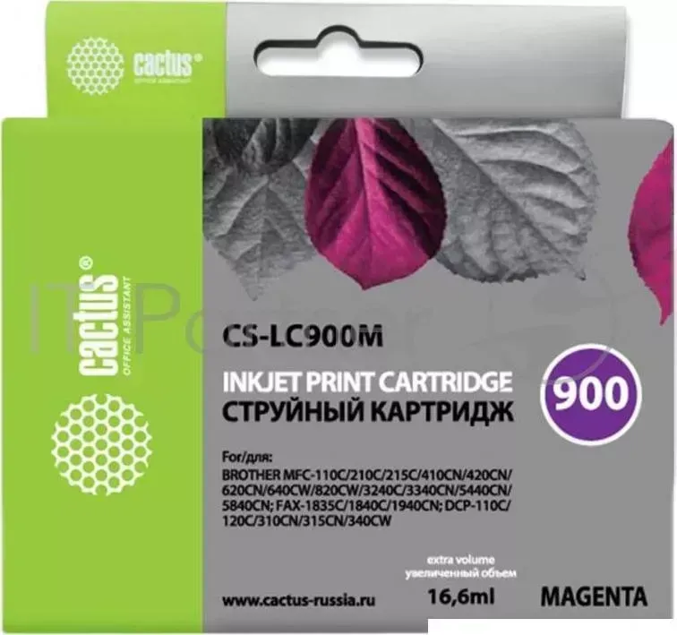 Картридж струйный CACTUS CS LC900M пурпурный для Brother DCP 110/115/120/MFC 210/215 16,6ml