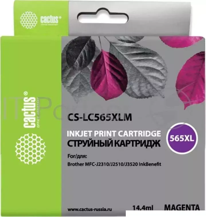 Картридж струйный CACTUS CS LC565XLM пурпурный для Brother MFC J2510 14,4ml