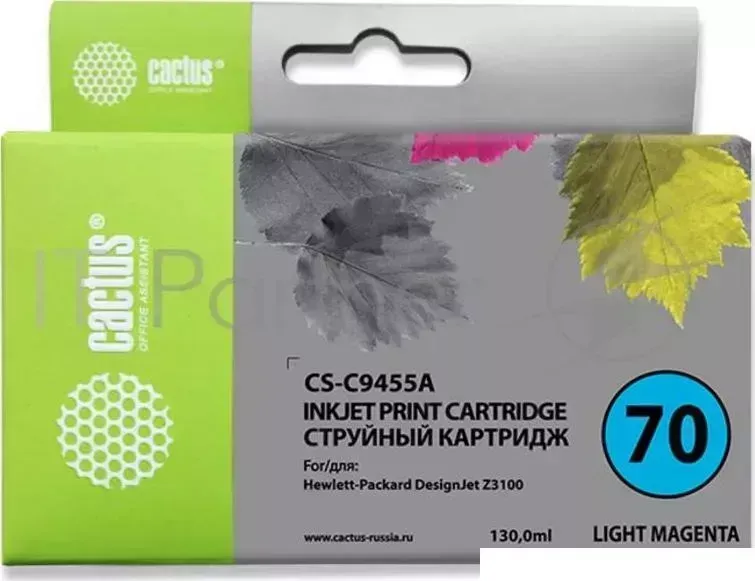 Картридж струйный CACTUS CS C9455A светло пурпурный для 70 HP Designjet Z3100 130ml