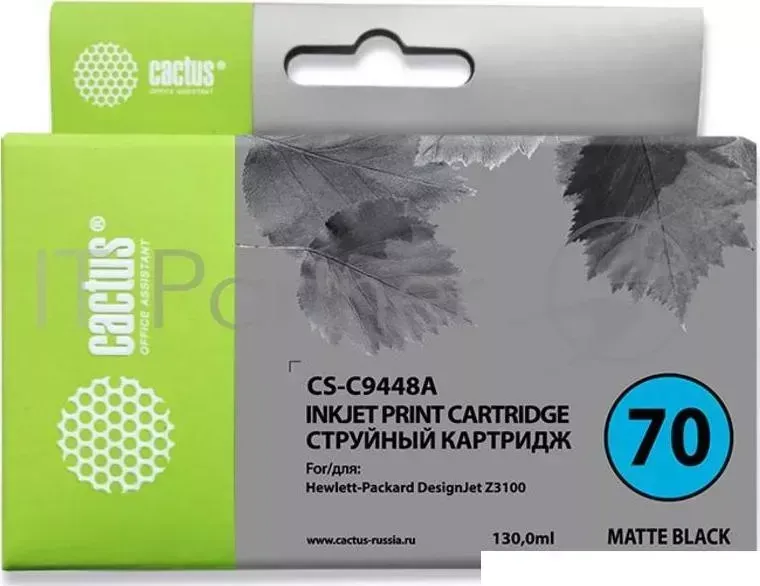 Картридж струйный CACTUS CS C9448A черный матовый для 70 HP Designjet Z3100 130ml