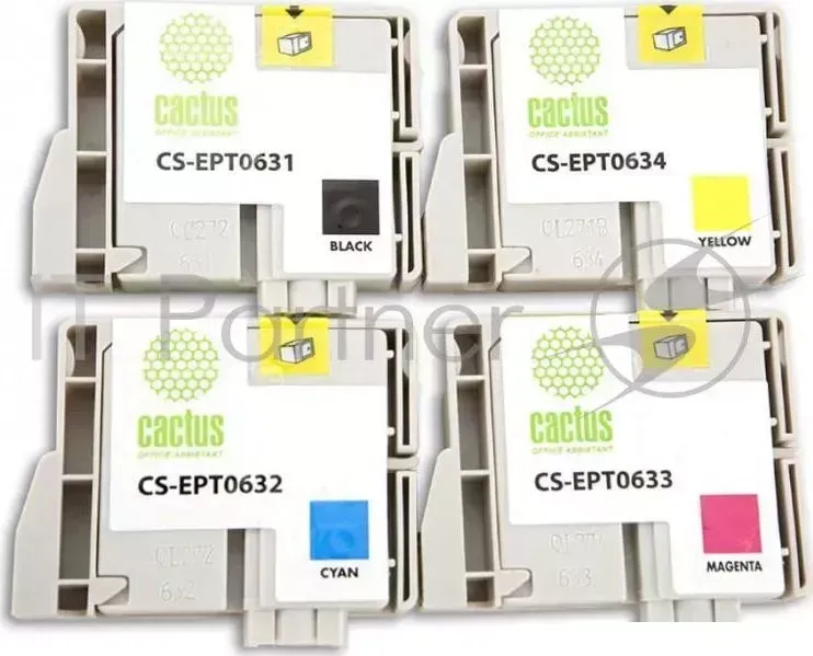 Картридж струйный CACTUS CS EPT0635 многоцветный для Epson Stylus C67/C87 250стр. Комплект четырех