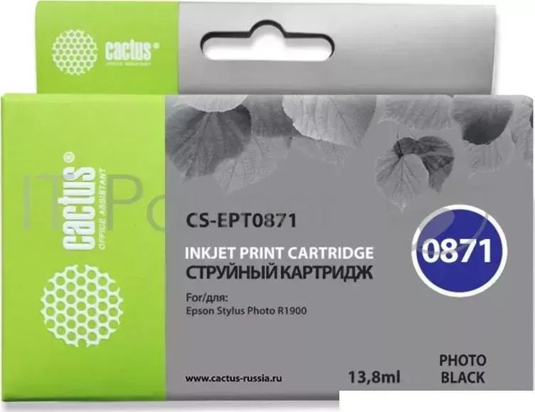 Картридж струйный CACTUS CS EPT0871 черный для Epson Stylus Photo R1900 13,8ml