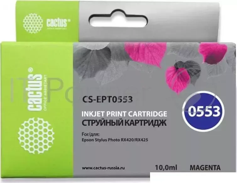 Картридж струйный CACTUS CS EPT0553 пурпурный для Epson Stylus RX520/Stylus Photo R240 10ml