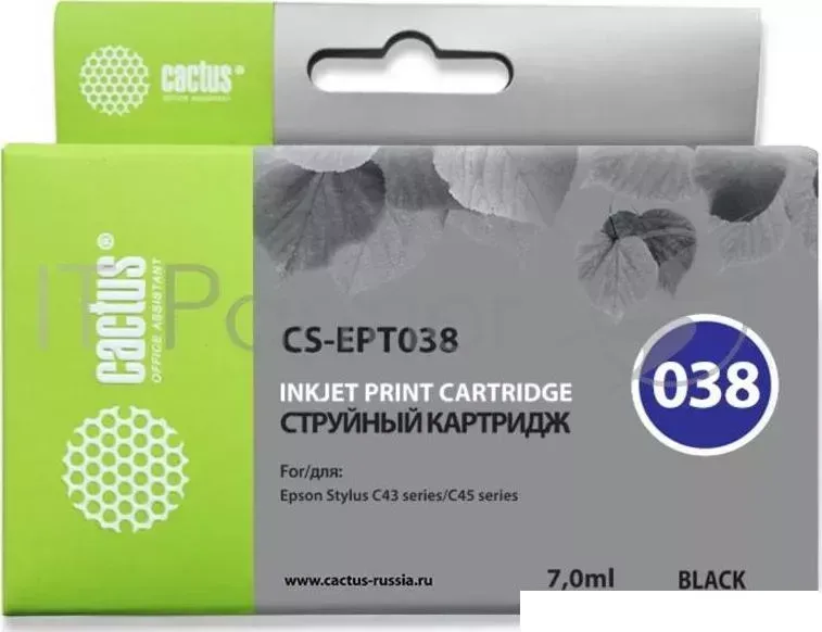 Картридж струйный CACTUS CS EPT038 черный для Epson Stylus C43 7ml