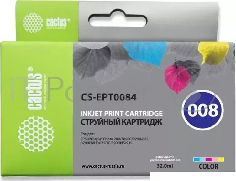 Картридж струйный CACTUS CS EPT0084 цветной для Epson Photo 785 790 870 875 890 6.4*5ml