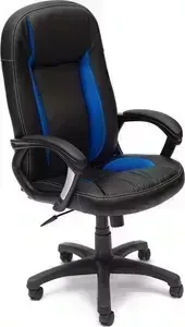 Кресло офисное TetChair BRINDISI ST кож/зам, черный/синий/черный перфорированный, 36-6/36-39/36-6/06