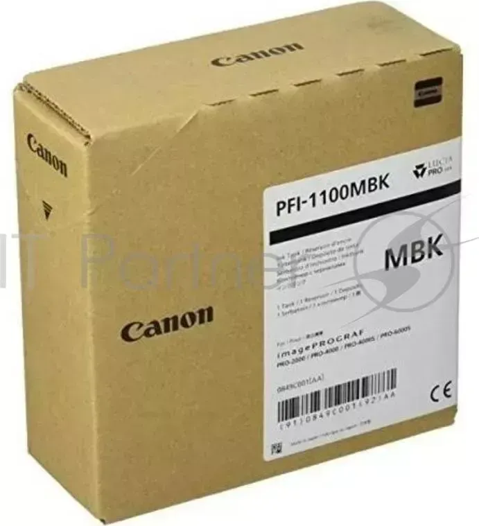 Картридж CANON PFI 1100 MBK Matte Black 0849C001 матовый черный, 160 мл., для imagePROGRAF PRO 2000, PRO 4000, PRO 4000S, PRO 6000S