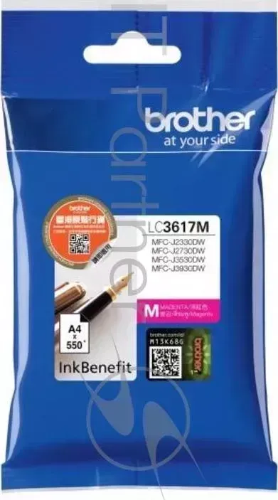 Картридж BROTHER струйный LC3617M пурпурный, 550 стр., для MFC-J3530DW, MFC-J3930DW
