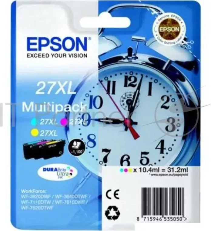 Картридж струйный EPSON 27XL T2715 Multipack C13T27154022/C13T27154020 желтый/голубой/пурпурный набор карт. для